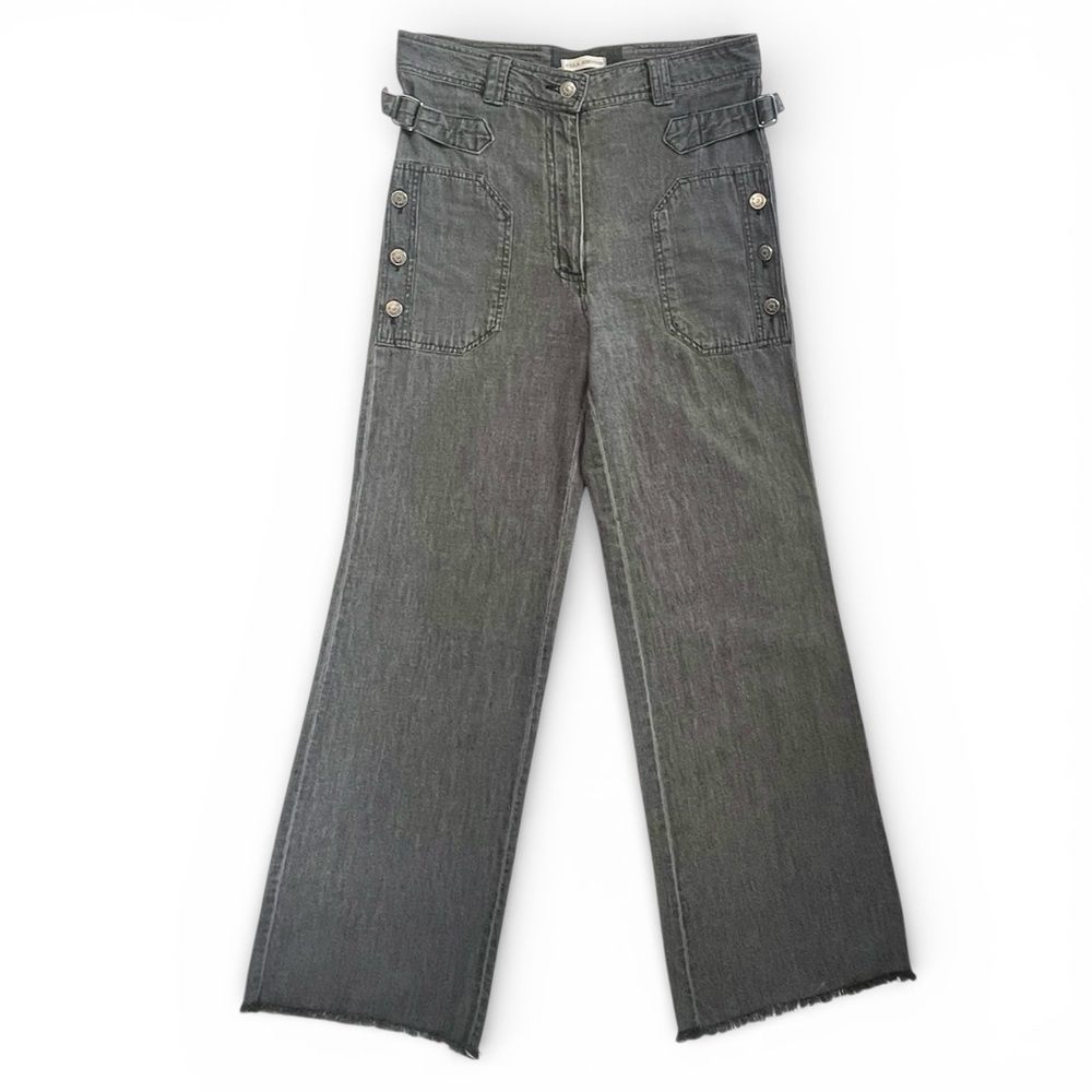 Ulla Johnson Charcoal Gray Wide-Leg Jeans